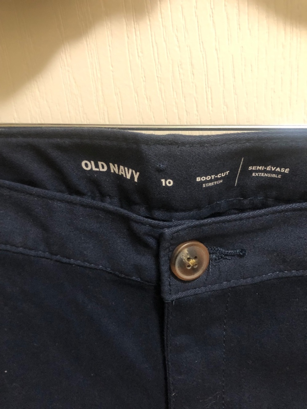 Sz 10 womens navy pant bootcut cotton stretch